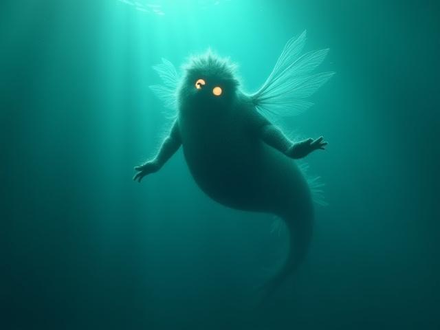 Diseño y animación de personaje guardián submarino, proyecto de animación 3D.